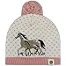 John Deere Toddler Winter Hat and Gloves for Girls White and Pink Horses with Pom Pom Size 2-5T