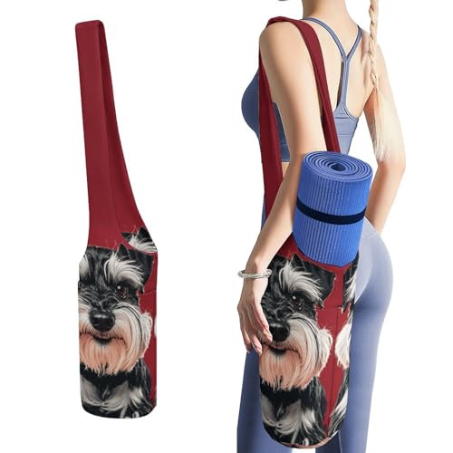 Sac tapis de yoga imprimé schnauzer grande capacité pour pilates hommes et femmes