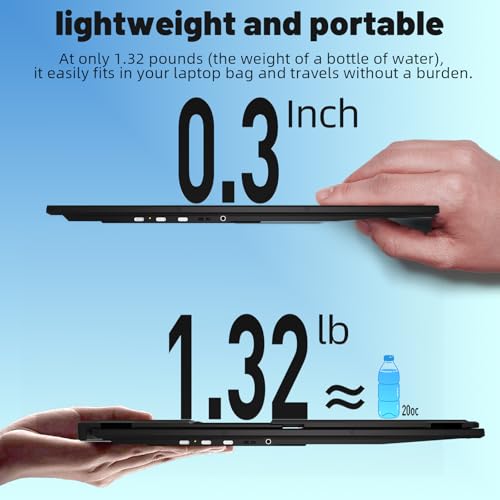 Image of Laptop Screen Extender - 15.6 inch Dual Portable Monitor FHD IPS 1080P Detachable Extended Extra, Plug & Play Double Screen External Laptops Display Compatible with Windows DeX Mac for Travel Work