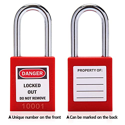 Lockout Tagout Locks Loto Tags - Lockout Locks Keyed Different Safety Padlocks Lockout Station Omgtmd Lock Out Tag Out Kit (20, Red) #TOP6