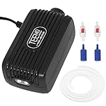 TEEMO Aquarium Air Pump, Fish Tank Air Pump with Dual Outlet Adjustable Air Valve, Ultra Silent Oxygen Fish Tank Bubbler with Air Stones Silicone Tube Check Valves Up to 80CM Tank