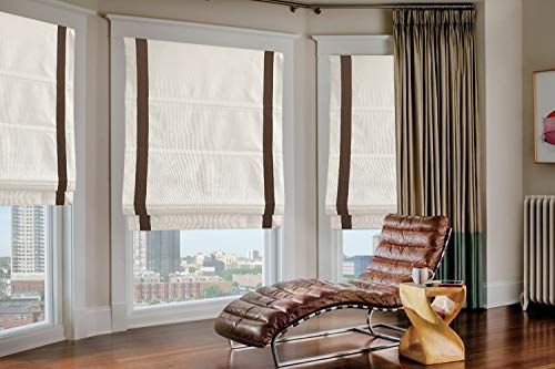 Roman Shades Window Blinds, White Coffee Premium Blackout Roman Window Shades, Custom Washable Fabric Roman Shades For Windows, Doors, French Doors, Kitchen Windows (1 Piece) #TOP1