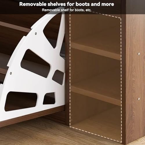 Rangement fin pour entrée meuble à chaussures moderne marron - 3