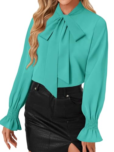 Image of LYANER Women's Bow Tie Neck Business Work Blouse
