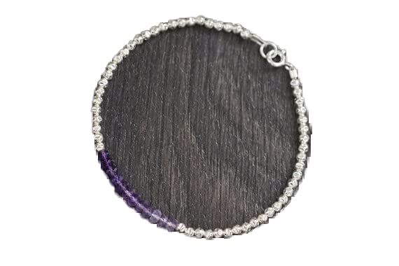 Bracelet améthyste anti-allergie fermoir argent 925 sécurisé 7"
