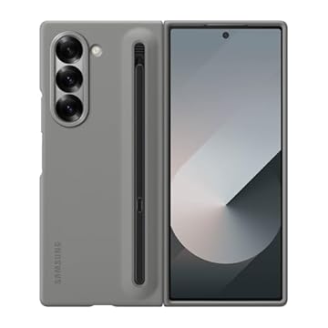 SAMSUNG Capa para celular Galaxy Z Fold 6 S Pen, capa protetora com compartimento embutido para caneta S, clique para liberar, versão dos EUA, EF-OF95PCJEGUS, cinza