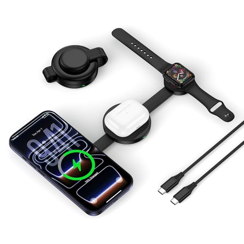 ���C�����X�[�d�� 3in1 Magsafe�[�d�� �y�f���A��15W�}���[�d�E�܂肽���ݎ��E2025�i�����f���z �}�O�l�b�g�� iPhone/iWatch/Airpods���� �u�������[�d �}�O�Z�[�t �����[�d�� �o���A���s�p �g�я[�d�� TypeC�[�q/��