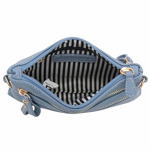 Image of FashionPuzzle Multi Zipper Pocket Small Wristlet Crossbody Bag
