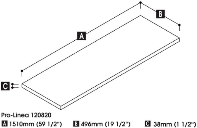 Scranton & Co Rectangular Particle Board Wood Bridge, Bark Gray Finish, 59.5 x 19.5 in, Durable Laminate Surface, Scratch and Stain Resistant, Shock Resistant PVC Edge, Office Furniture Accessory