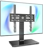 FITUEYES TV-standaard universeel voor 27-32 43 50 55 inch TV, 8 hoogte verstelbaar Tafel TV stand...