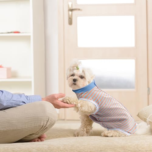 Image of FEimaX Dog Surgery Recovery Suit Female and Male Spay with Pee Hole, Pet Body Suits for Puppy After Spayed, Neuter Surgical Onesie for Small and Medium Dogs Cats, Alternative Bandages E-Collar & Cone