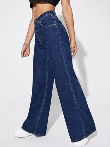 Image of Women's High Waist Denim Jeans | Straight, Relaxed, Wide Leg & Baggy Fit | High Rise Loose Oversized Denim Pants for Women | Comfortable Casual Everyday Wear | Oversized Woman baggys