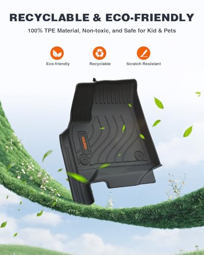 Image of Floor Mats for 2024 2025 2026 Chevy Traverse /GMC Acadia & 2025 2026 Buick Enclave 7-Seater, Custom Fit TPE All Weather Mats with Door Sill Protectors & Cargo Liner & Seat Back Covers