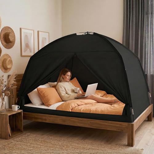 Bed Tents for Kids and Adult, Portable 100% Breathable and 93% Blackout Toddler Dream Play Tent, 3 Doors Big Privacy Spa - Additional View