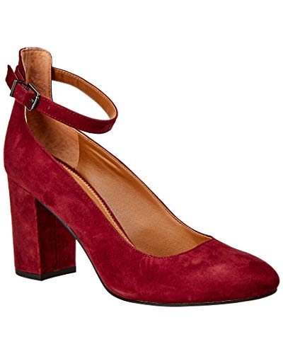 Franco Sarto Women's Abbington Ankle Strap Pump (10, Bordo Suede)