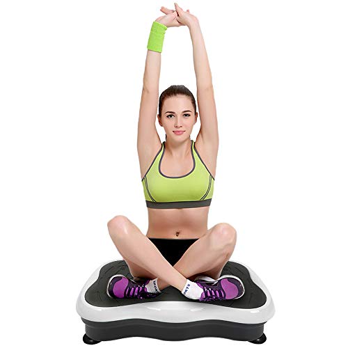 Drumm Plataforma vibratoria de 200 W, para fitness, con vibración, con bandas de resistencia, con mando a distancia, Bluetooth, pantalla LCD, 53 x 32,5 x 12 cm