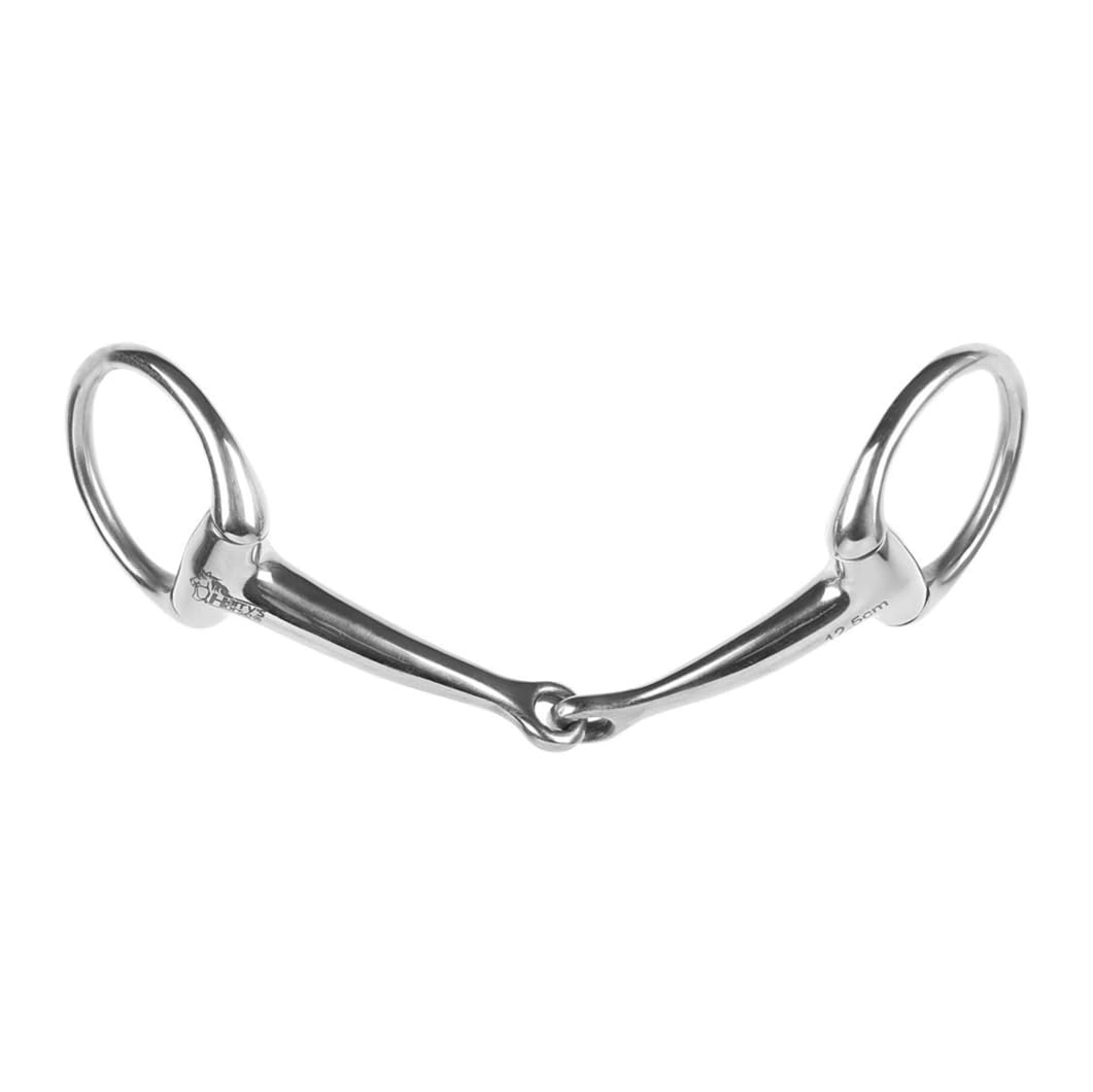 ES0005 Gebiss Olivenkopfgebiss Olivenkopftrense Einfach Gebrochen aus Edelstahl Ringdurchmesser 45 mm Gebissstärke 13 mm (10 cm)