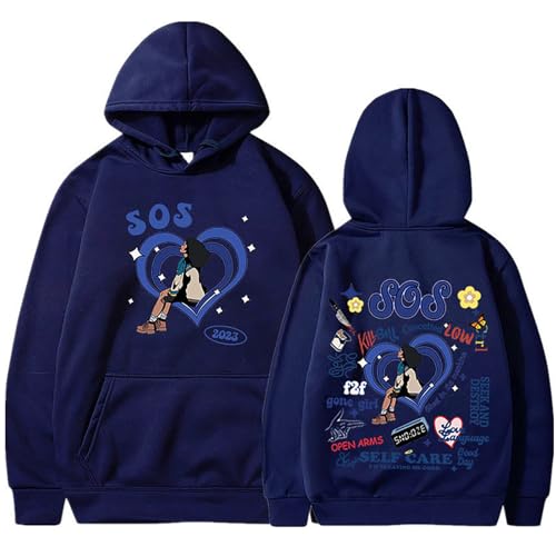 Sweat manga SZA hoodie SOS Good Days vêtements homme femme bleu marine S