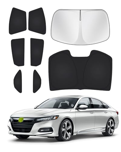 Image of Canvcle Windshield Sunshades for Honda Accord 2018-2022 Side Rear Window Shade Cover Set Window Sun Visor Blocker Privacy Protection Keep Vehicle Cool Black 8PCS