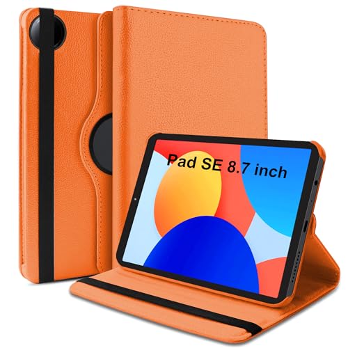 Image of TGK 360 Rotatable Smart Flip Case Cover for Redmi Pad SE 8.7 inch Tablet (Orange)