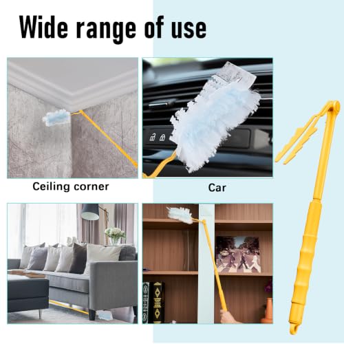Image of Colingmill 4 Pack Replacement Duster Handles, 3 Ft Extendable, Yellow