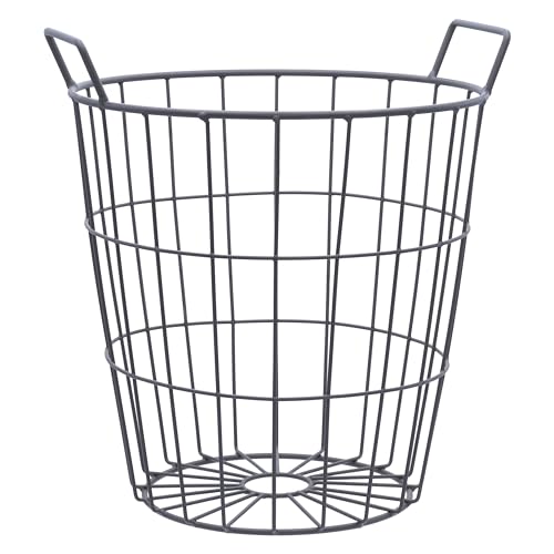 Agrarflora Drahtkorb 15 Liter, Ø300x340mm - Gartenkorb aus robustem Metall - stapelbarer Gitterkorb für Haus & Garten - Obstkorb, Erntekorb, Kartoffelkorb - Haushaltskorb mit Tragegriffen