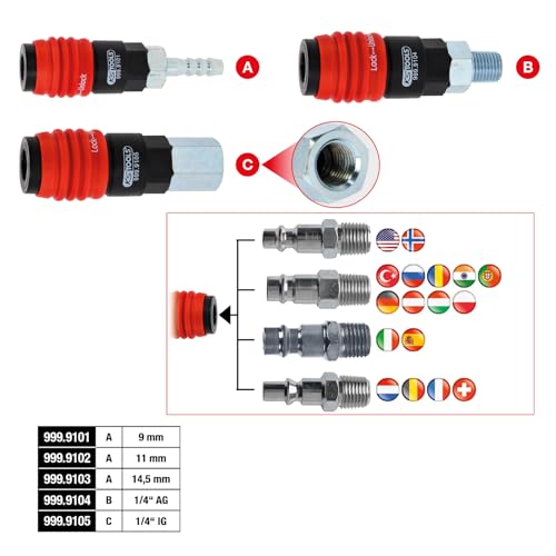Distributeur air comprimé KS TOOLS 999.9105 pour brancher 4 outils