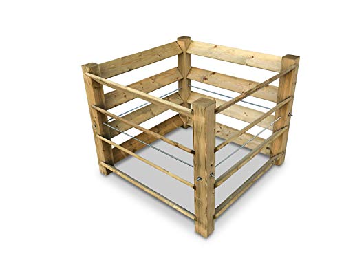 GartenDepot24 Eco Wooden Composter Board Composter 100 x 100 x 80 cm Approx. 650 L