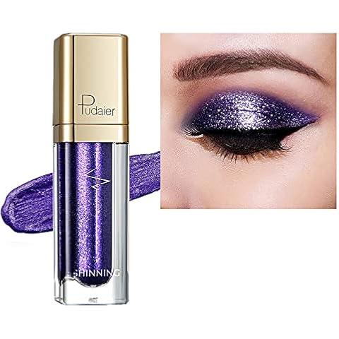 Liquid Glitter Eyeshadow,Metallic Shimmer Glitter Eyeliner Waterproof Long Lasting Quick Drying Eye Shadow Make up (Purple) Cover
