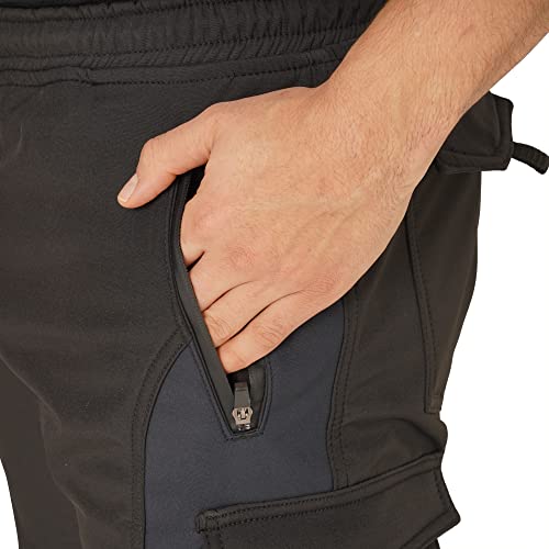 Sam Caan® Hi Vis Mens Work Trousers Softshell Men High Visibility Viz Reflective Water Resistant Combat Cargo Rain Proof Repellent Windproof Safety Site Work Wear Builder Pants Soft Shell Workwear - Image 3