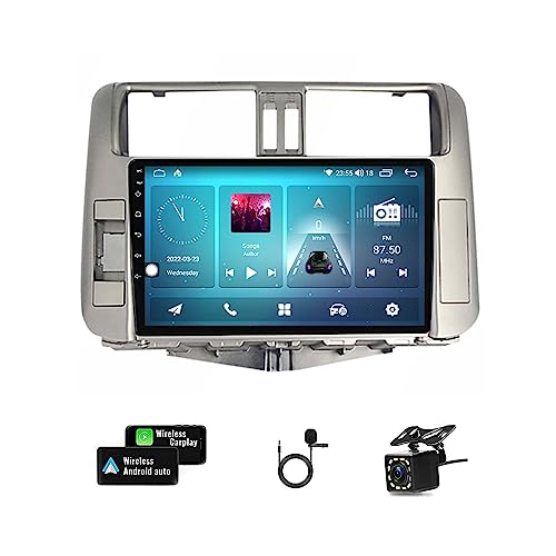 Autoestéreo Android 11 con GPS y navegador GPS para Toyota Prado 150 2009-2013 Pantalla táctil de 9 Pulgadas Reproductor Multimedia Compatible con WiFi Bluetooth Mirror Link TPMS y CarPlay (Color: