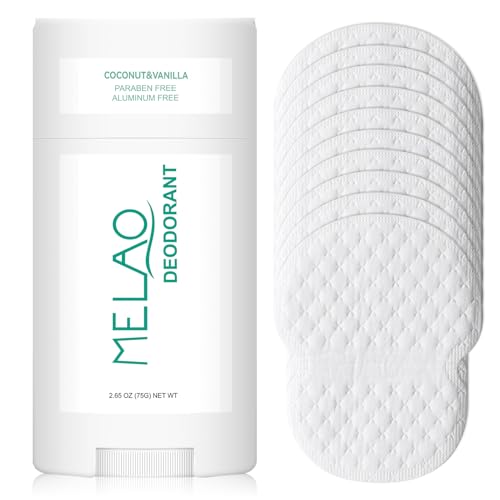 Desodorante Stick Antitranspirante para Mujeres y Hombres,Desodorante con Coco y Vainilla,con 10 Almohadillas para Axilas, 48 ​​h de Frescura y Protección Contra el Mal Olor