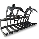 Titan Attachments 72' Root Grapple Rake for Kubota and Bobcat, Attachment for Skid Steer Buckets