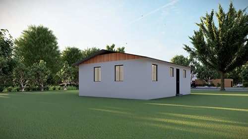 Tiny Home Plans 25’x33’ – 825 sqft Two Bedroom Bungalow Cabin – Building Blueprint with Floor Plan, Elevations, and More - Image 4