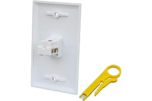 1 Port Cat 5 Wall Plate with Tool - Cat 6 Ethernet...