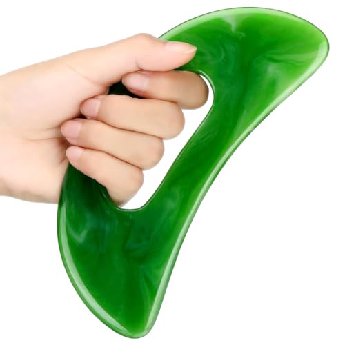 QEQSHQO Masaje Herramienta para Cuerpo,Grande Guasha Raspador,Masajeador Anticelulítico,Drenaje Linfático,Herramienta de Masaje para Hombro Cuello,Muslo,Abdomen,Espalda y Alivio del Dolor (Verde)