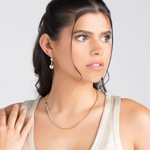 Barzel 18K Gold Plated Dangling Ball Drop Earrings, 8-12mm Sizes, Gold Plated, Tarnish Free, Made in Brazil4