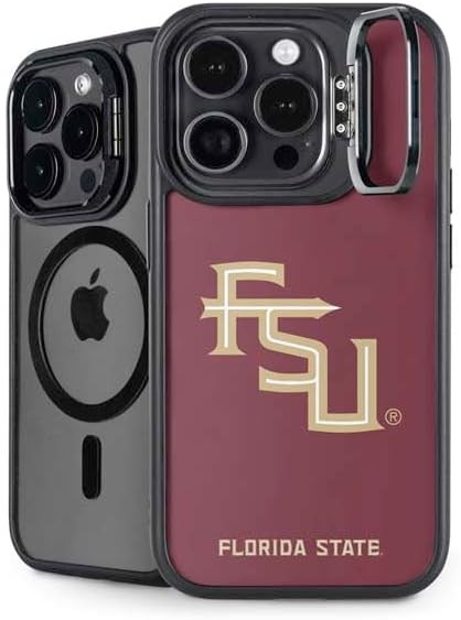 Skinit Kickstand Phone Case Compatible with iPhone 16 Pro Max - Officially Licensed Florida State FSU Seminoles Maroon Design