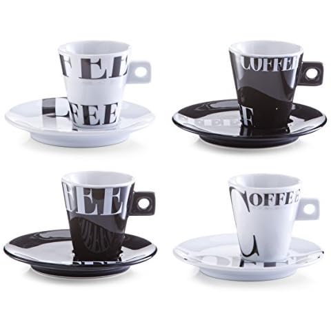 Zeller 26540 8-Piece Espresso Set Coffee Style Porcelain Cover