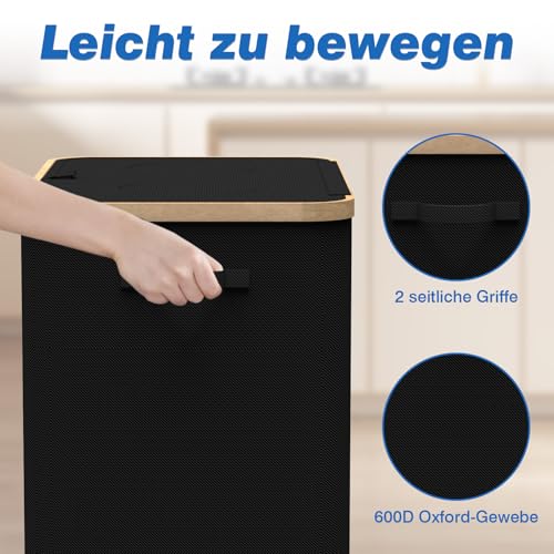 Foumteex Pfandflaschen Sammelbehälter 2 Fächer mit Decke,160L Pfandsammler Organizer and Pfandflaschen Behälter Aufbewahrung, Leergutbehälter fur Recycling Abstellraum Flaschentasche