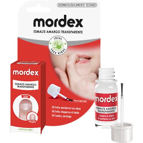 Mordex - Esmalte amargo transparente - Tratamiento para dejar de morderse las uñas - Frasco de 9 ml...