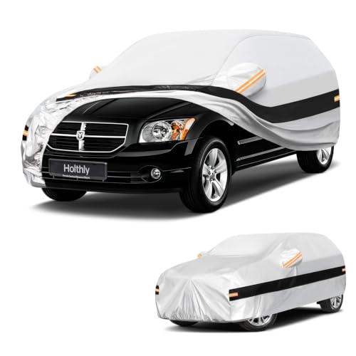 Image of 10 Layers SUV Car Cover Custom Fit for Dodge Caliber (2006-2011), Waterproof All Weather for Automobiles, Outdoor Full Cover Sun Dust Rain Protection with Cotton. Silver