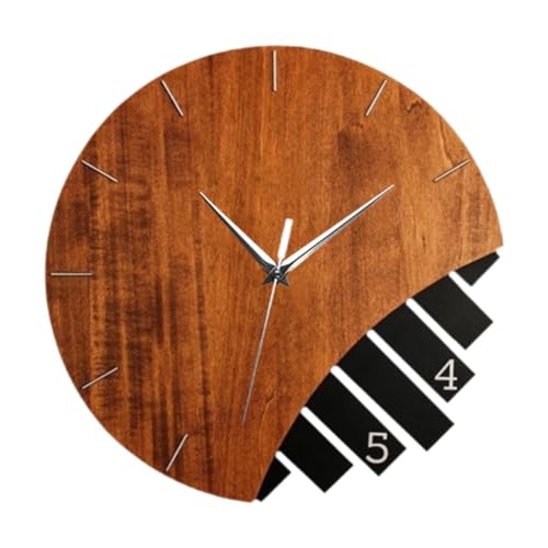 Horloge murale en bois silencieuse et ronde pour calmer le bureau
