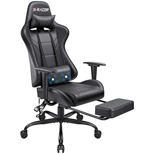 Homall Gaming Chair Computer Office Chair Ergonomic Desk Chair with Footrest Racing Executive