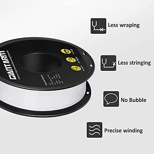 Image of GIANTARM PETG 3D Printer Filament Toughness Enhanced 1kg (2.2lbs), 1.75mm Dimensional Accuracy + /-0.03mm, 1080 Feet（330m /Roll, Vacuum Package, Fit for Most 3D FDM Printer, White