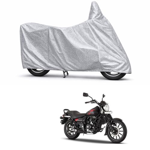Image of 100% Waterproof Two Wheeler Body Cover Multi Layered Fabric Designed for Bajaj Avenger Street 180 | Belt Buckle Lock | Silver Mag