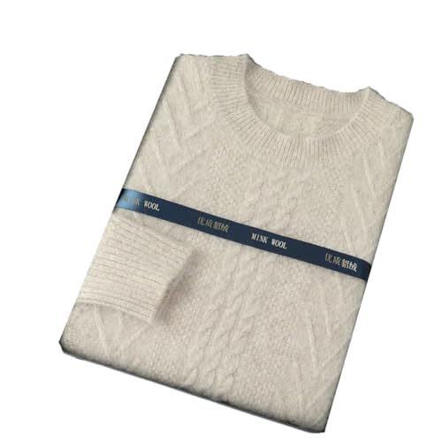 Men Winter O-Neck Solid Color Long Sleeve Urban Pullover Thickened Cashmere Knitted Sweater