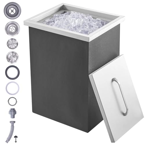 Stainless Steel Drop in Ice Chest, 40 Qt, 14x12x18 Inch