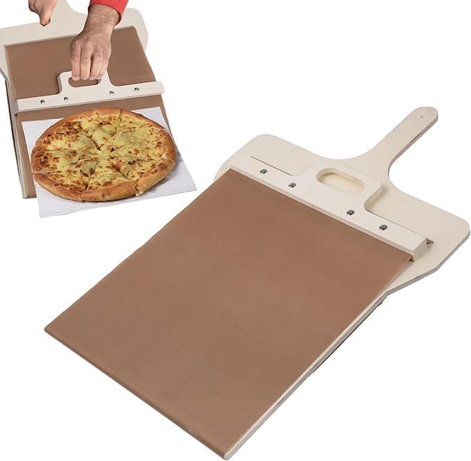 Varni Enterprise Sliding Pizza Peel, Pizza Paddle with Handle, Wood Sliding Pizza Peel with Handle, Lightweight Pizza Slider Paddle That Transfers Pizza Perfectly, Super Magic Pizza Peel