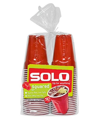 Solo Squared Red Cups, 18 Oz, 50 Count